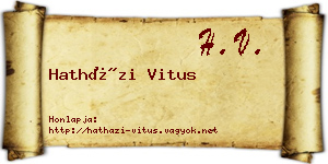 Hatházi Vitus névjegykártya